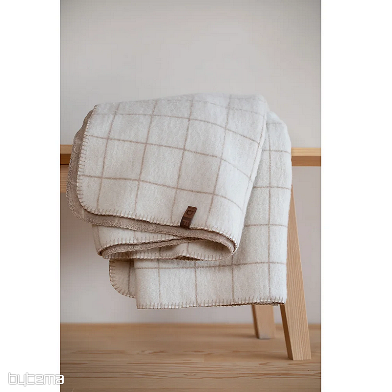 Manta DF MERANO CUADROS BEIGE