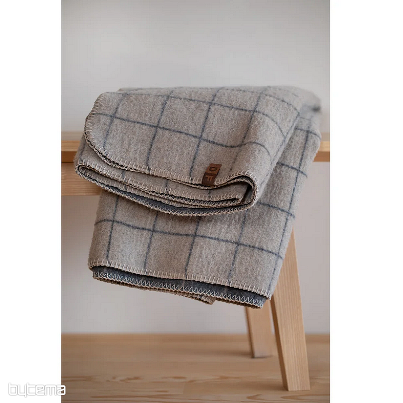Manta DF MERANO CUADROS GRIS