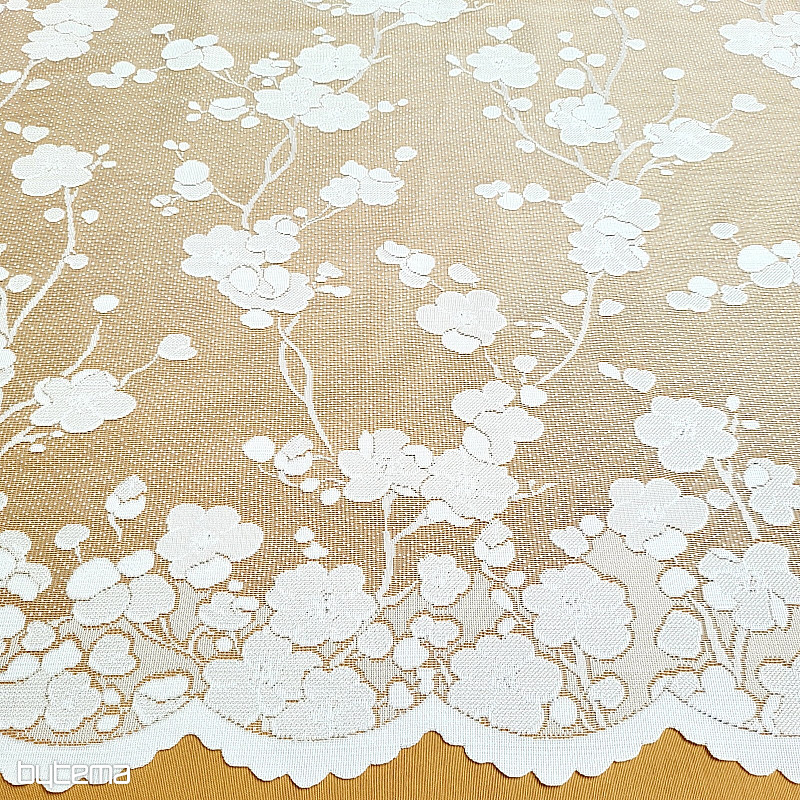 Cortina Jacquard GITA FLORES BLANCAS