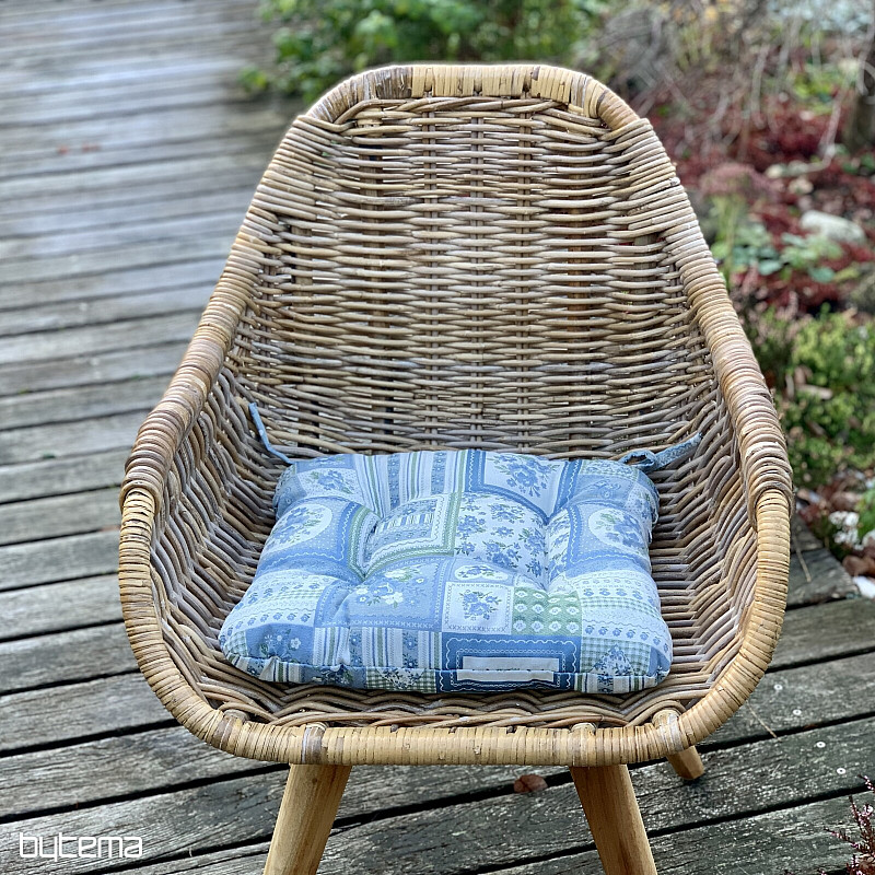 Cojín Toscana Valery Patchwork azul