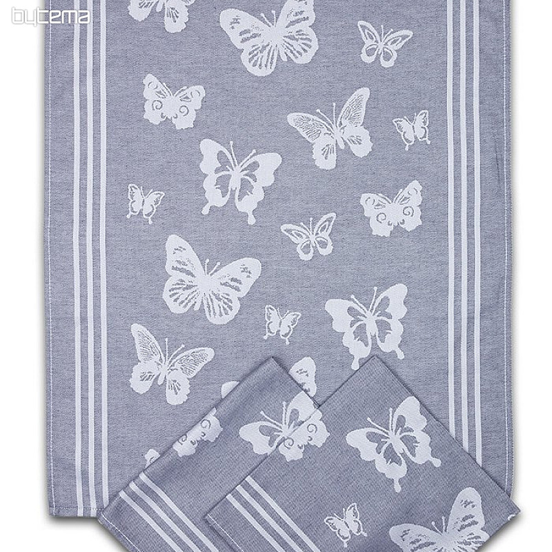 Toallas MARIPOSAS GRIS 3uds