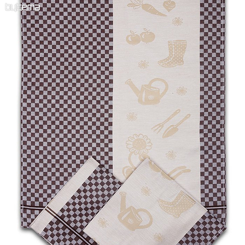 Paños de cocina GARDEN CUBE MARRÓN 3uds