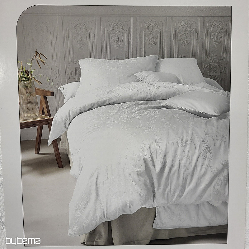 Lujoso damasco de algodón WEISS WHITE