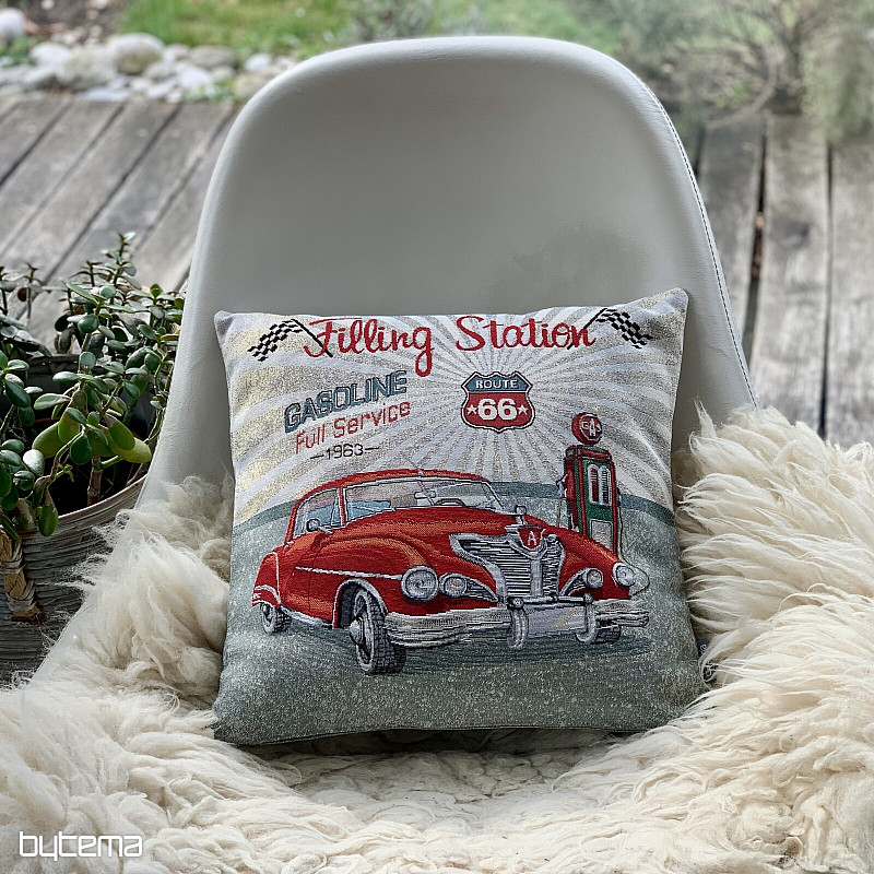 Funda de almohada de tapiz GASOLINERA RUTA 66