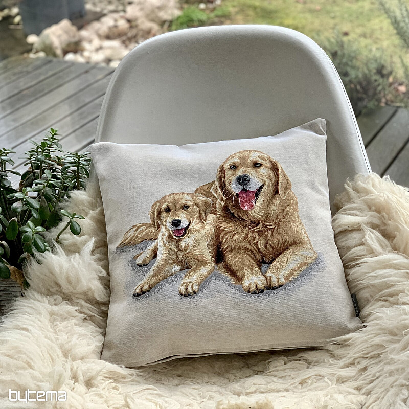 Funda de almohada tapiz LABRADOR Y CACHORRO