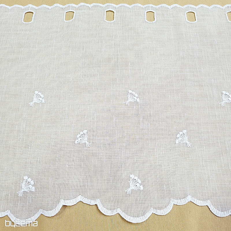 Cortina de vidrieras TULIPANES MINI BLANCO