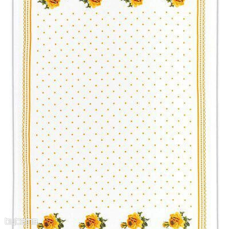 Toallas de la abuela, rosas naranjas