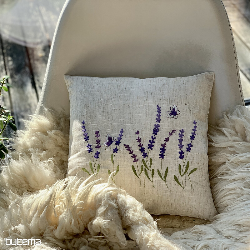 Funda de almohada bordada LAVANDA