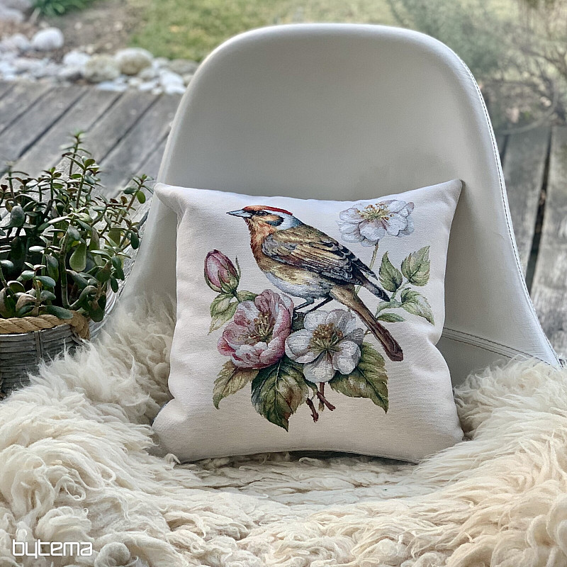 Funda de almohada tapiz JILGUERO EN EL MANZANO