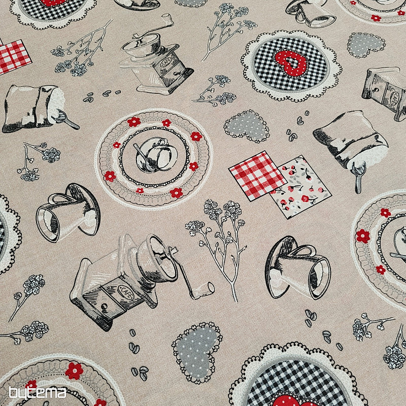 Tela decorativa con aroma a café.