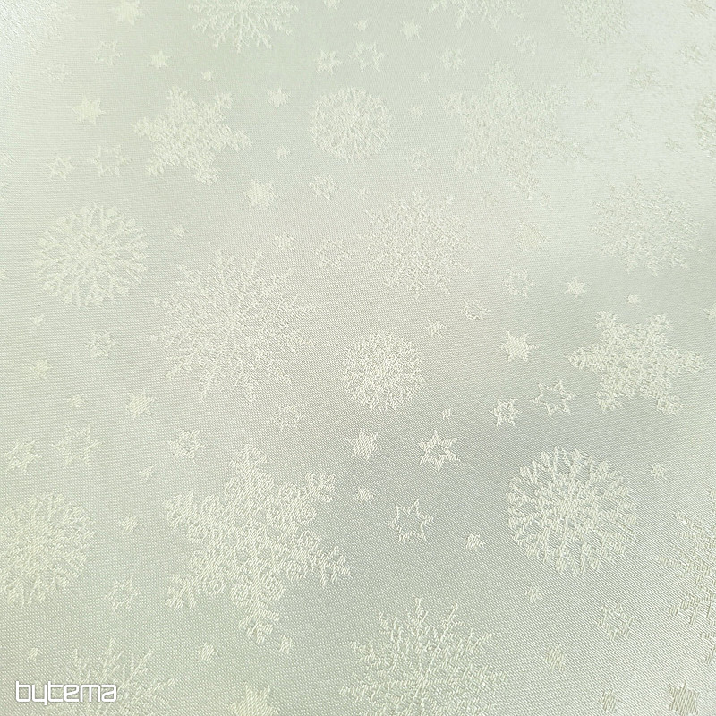 Tela decorativa lisa con copos de color crema