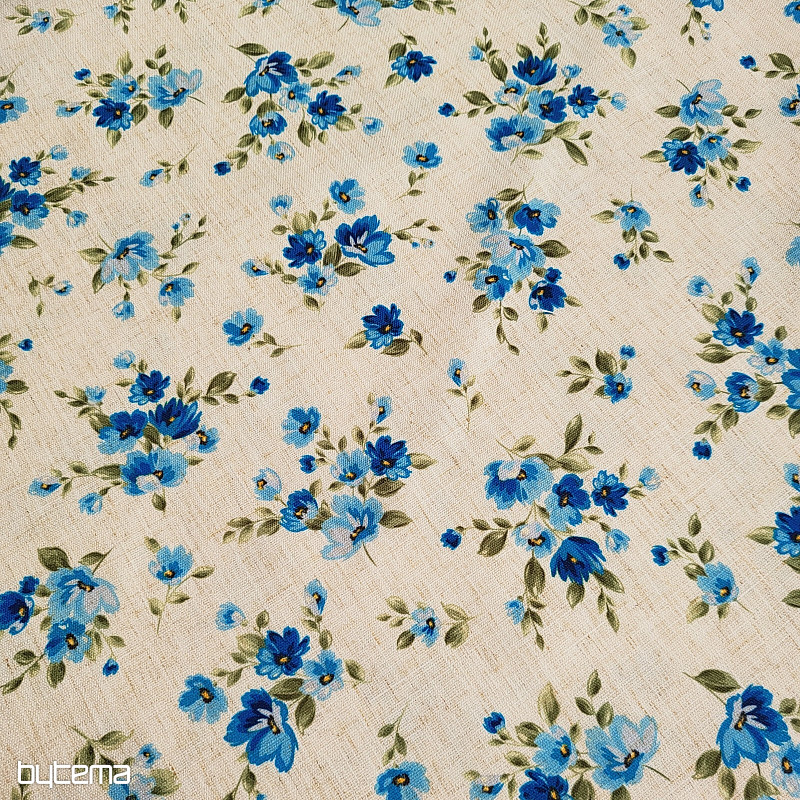 Tela decorativa FLORES LINO azul