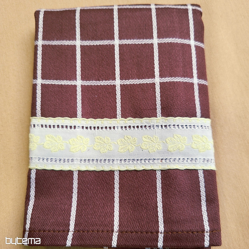 TOALLAS MARRONES DE LA ABUELA CON HOJAS