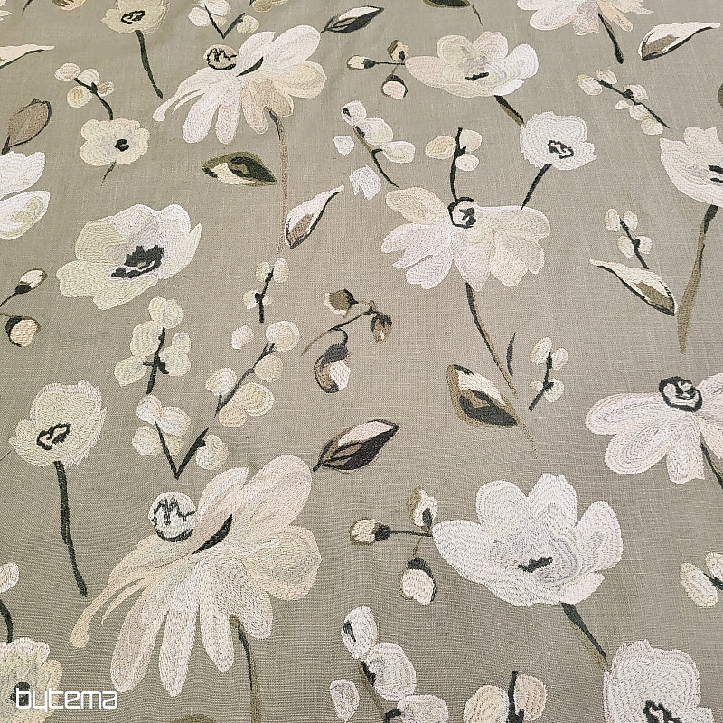 Tela decorativa con bordado RICAMATO y lino.