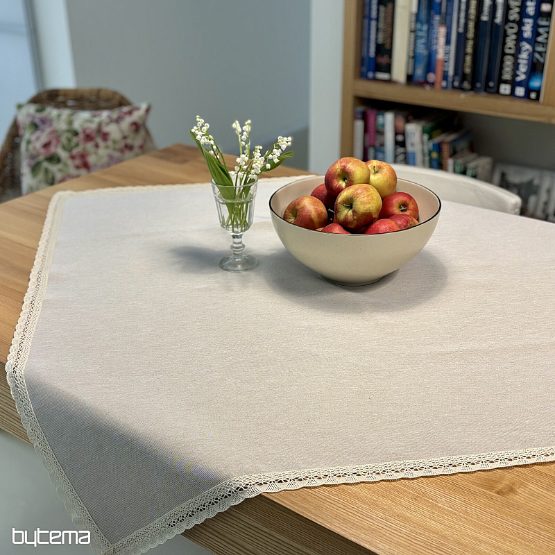 Mantel tapiz y bufanda NATURALEZA CON ENCAJE