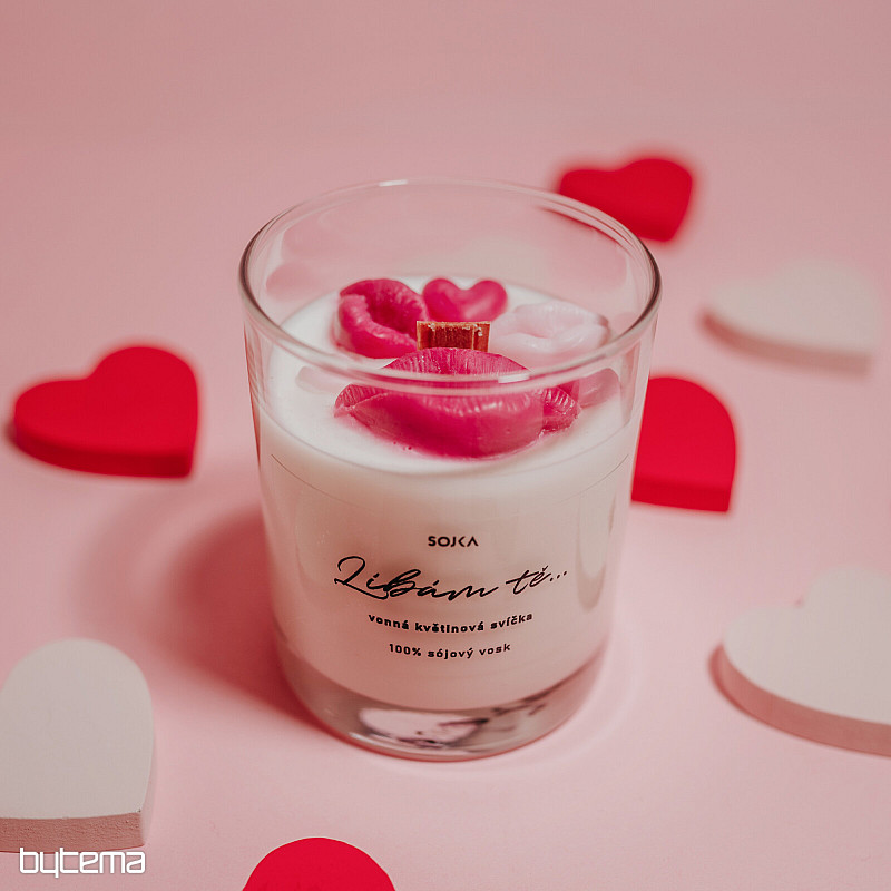 Vela aromática con aroma a flores "Te beso"