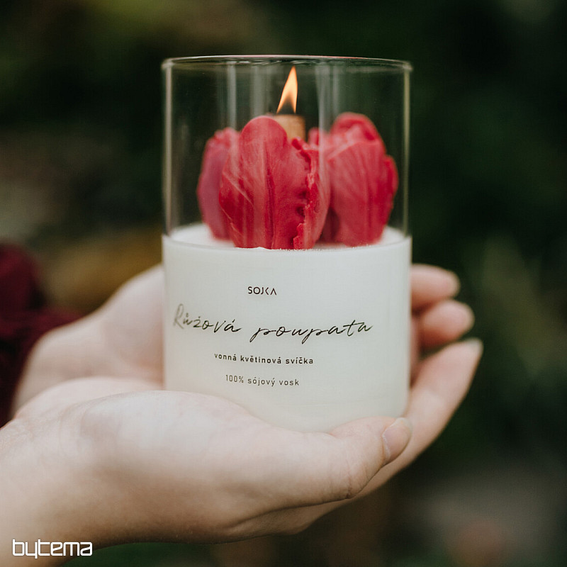 Vela floral perfumada ROSE BUDS con tapa.