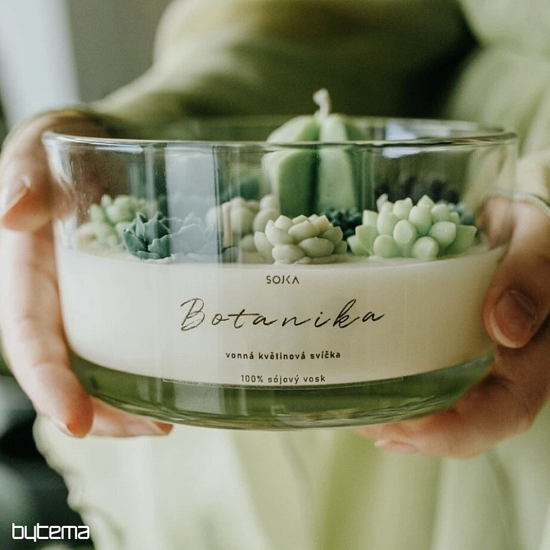 Vela aromática de flores BOTANIKA con cactus