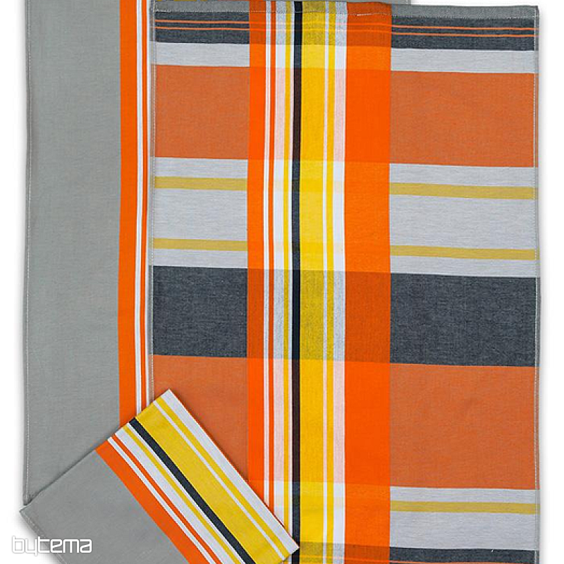 Paños de cocina jacquard MIX GRIS-NARANJA