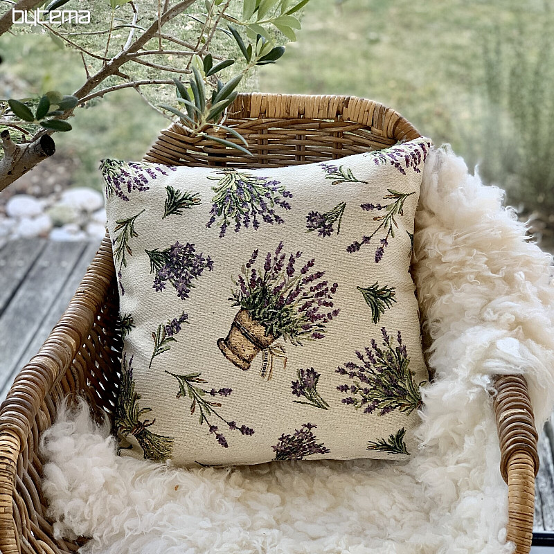 Funda de cojín tapiz FLOR DE LAVANDA
