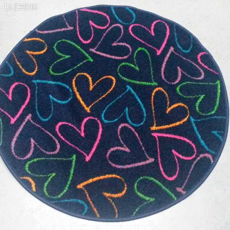 Alfombra infantil circular CORAZONES