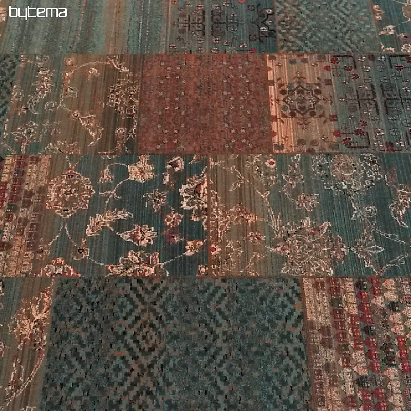 Alfombras de lana de lujo ROYAL PATCHWORK verde