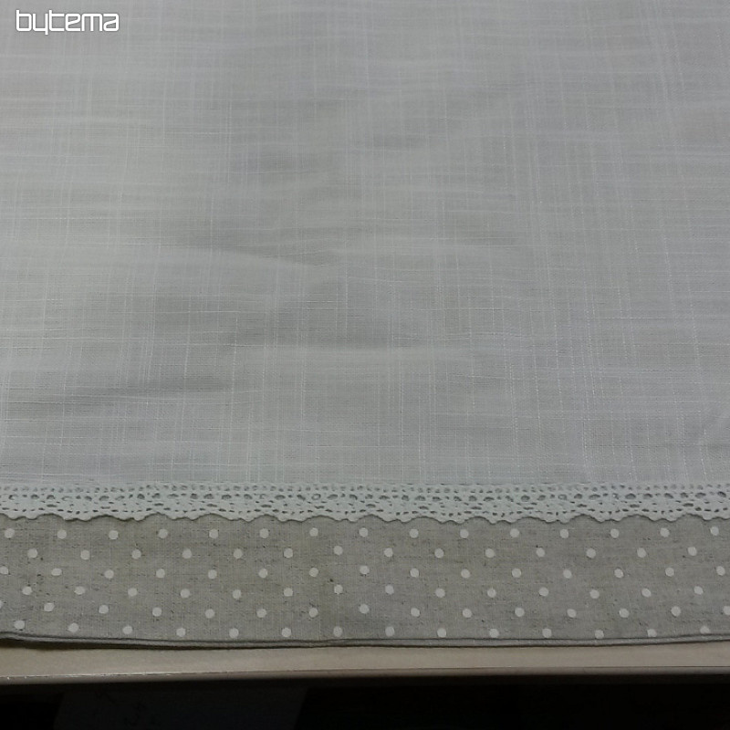 Cortina de lunares beige