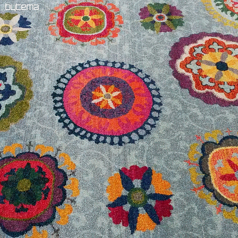 Alfombra pieza MANDALY gris-azul
