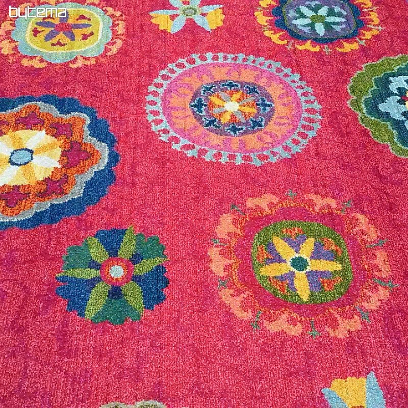 Alfombra pieza MANDALA rojo