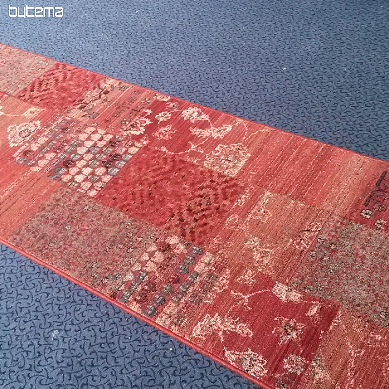 Lujosa alfombra de lana ROYAL PATCHWORK roja