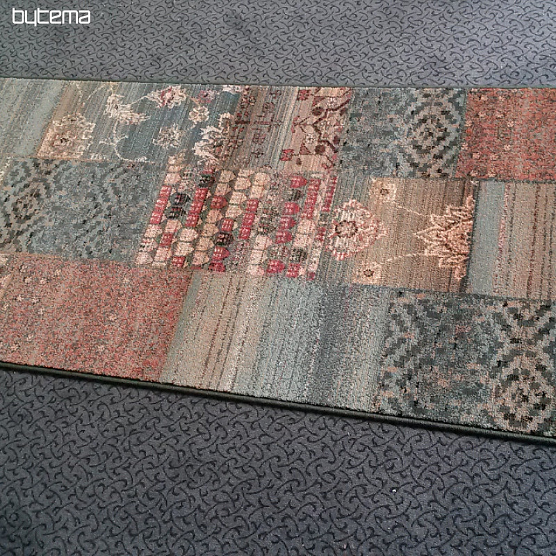 Lujosa alfombra de lana ROYAL PATCHWORK verde