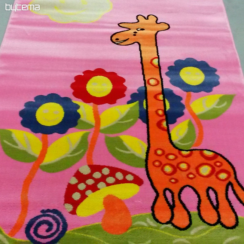 Alfombra infantil KIDS JIRAFA rosa