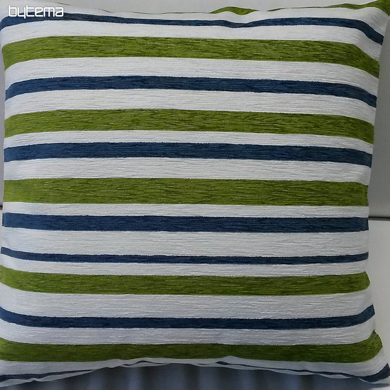 Funda de cojín decorativa PEKING rayas azul-verde