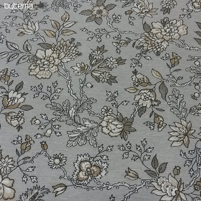 Tela decorativa Flores NATHALIE gris