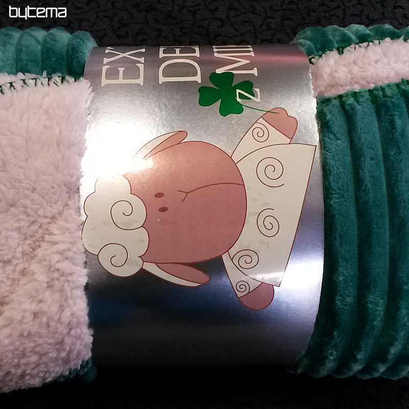 manta de microfibra EXTRA SOFT pana OVEJA - verde esmeralda