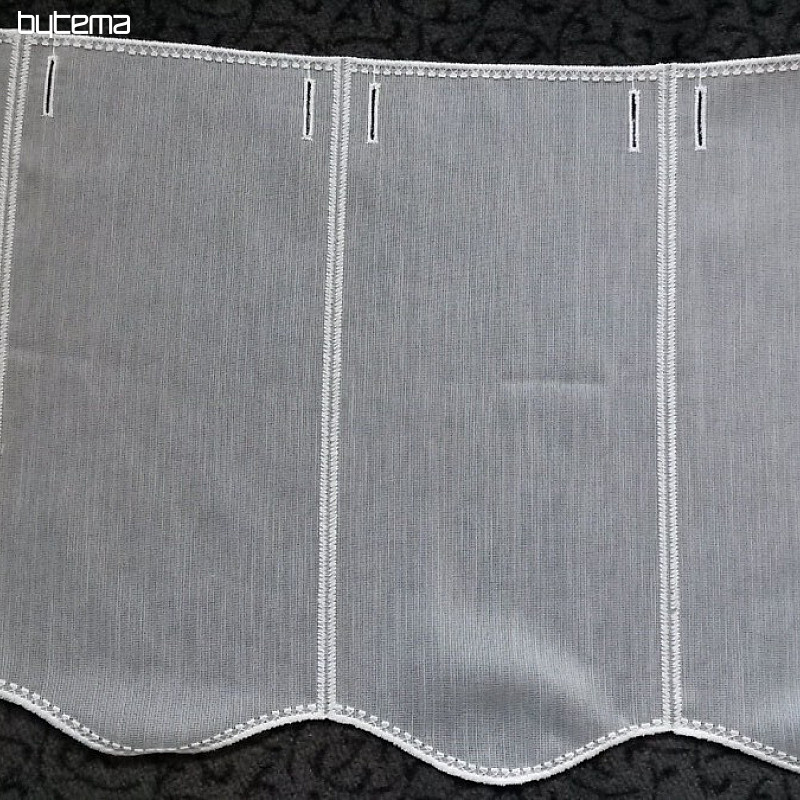 Cortina bordada moderna 11497 blanca.