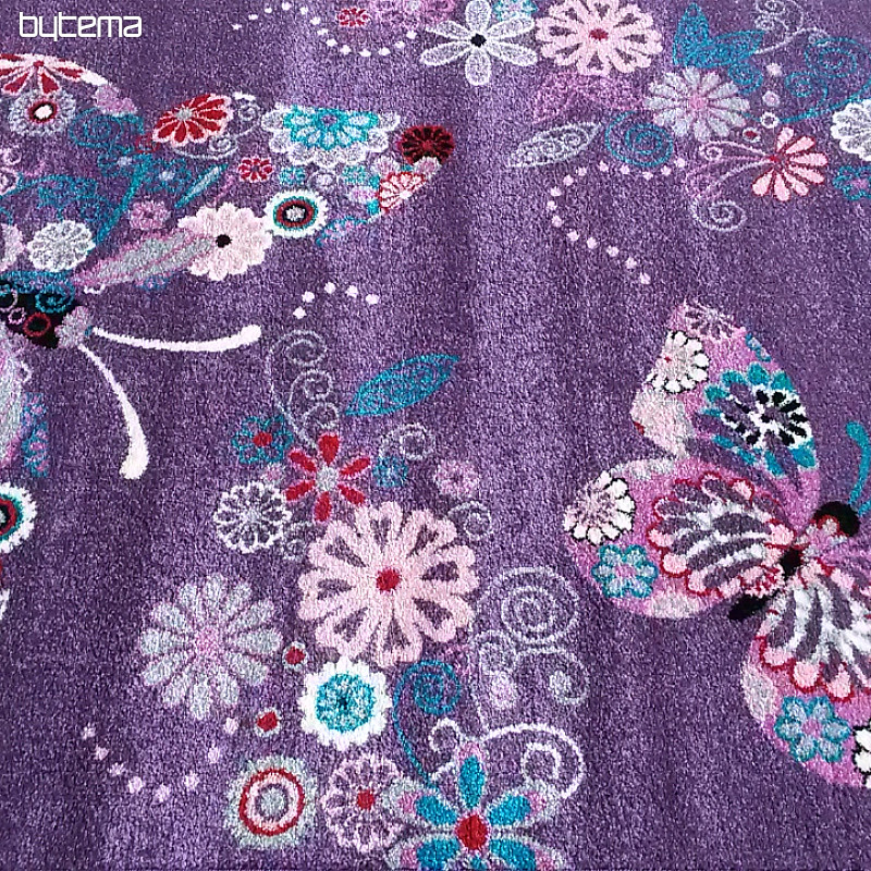 Alfombra infantil BELLA Mariposas violeta