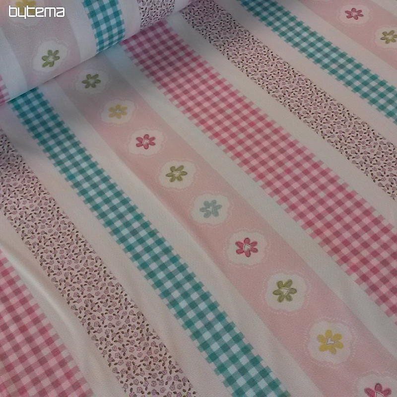 Tela decorativa TWIST STRIPES rosa