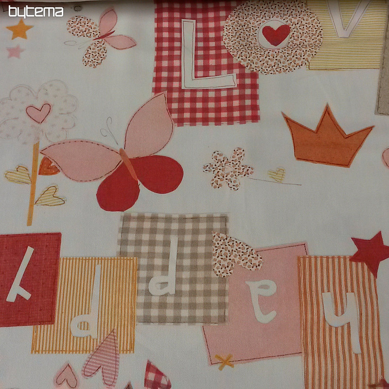 Tela decorativa infantil TWIST C01 LOVE naranja