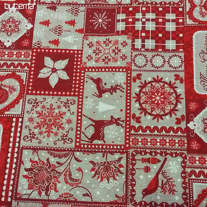 Tela decorativa Navidad TIROL rojo