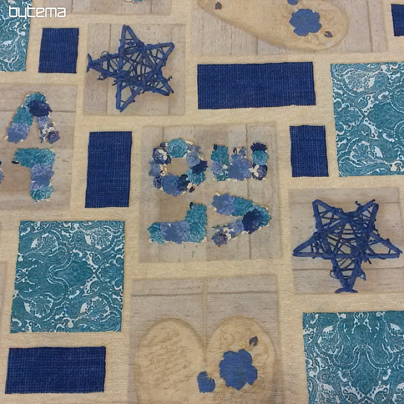 Tela decorativa LOVE CHRISTMAS azul