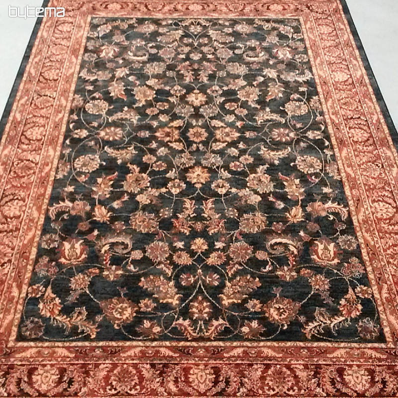 Lujosas alfombras de lana ROYAL con estampado floral verde/negro