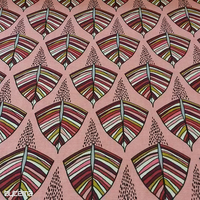 Tela decorativa EKOZI hojas rosa