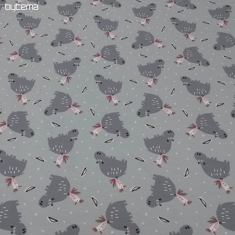 Punto de algodón estampado HIPPO HIPIZ mentol
