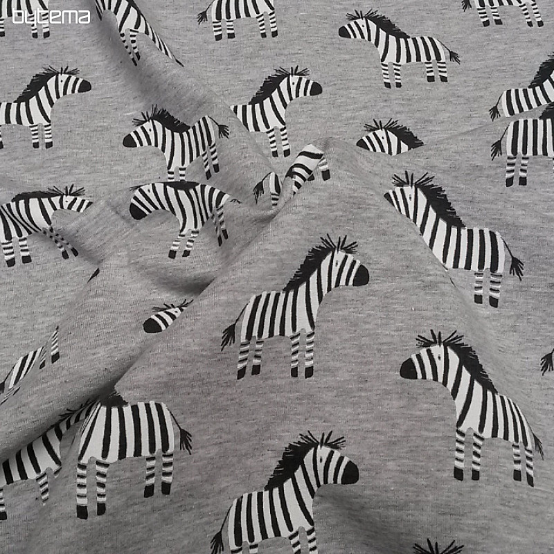 Punto de algodón estampado CEBRA gris