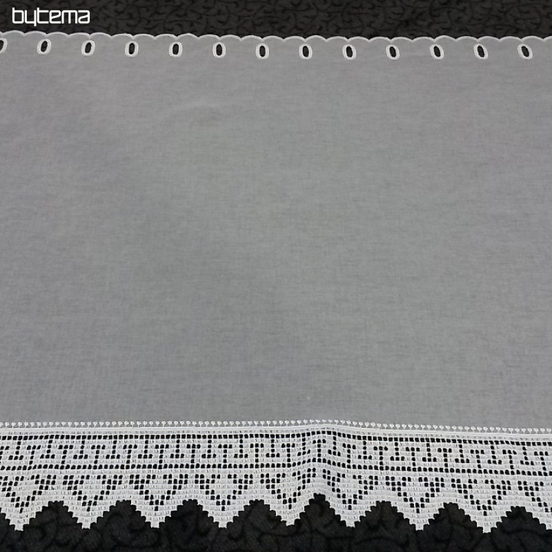 Cortina vidriera bordada 81864 blanco