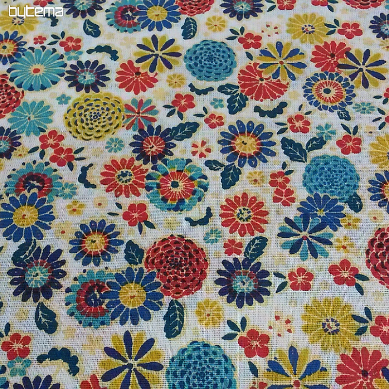 Tela de algodón MISAKI flores crema