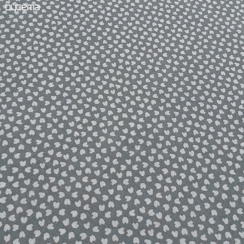 Tela de algodón CORAZÓN gris-azul