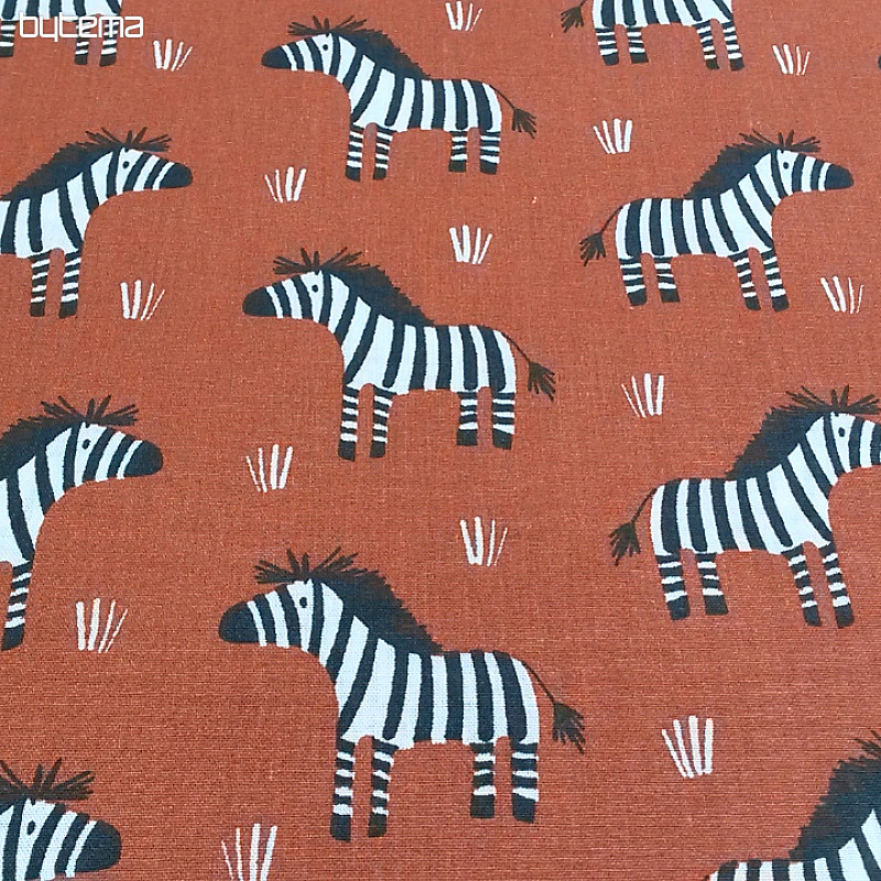 Tela de algodón ZEBRA marrón