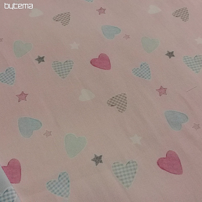 Tela decorativa infantil CORAZÓN rosa